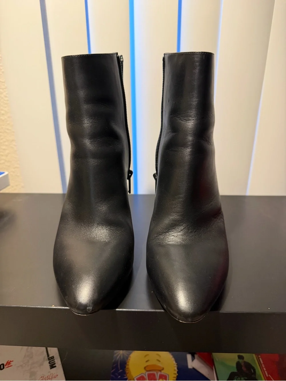 Christian Louboutin Black Pointed-Toe Leather Ankle Booties - Picture 2 of 8